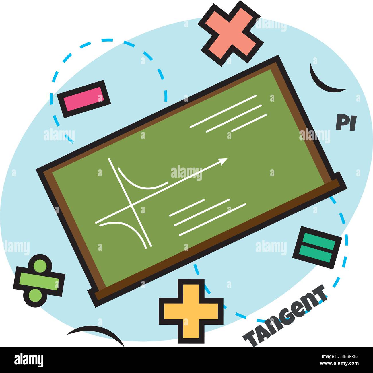 Grünes Mathe-Schwarzes Brett. Vektorabbildung Stock Vektor