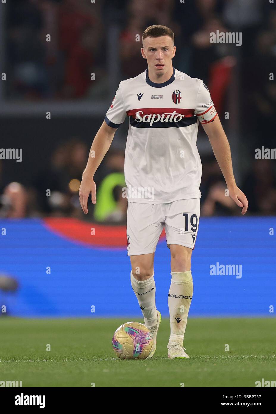 Rom, Italien. Mai 2025. Lewis Ferguson vom FC Bologna beim Finale des AC Milan gegen Bologna Coppa Italia im Stadio Olimpico in Rom. Der Bildnachweis sollte lauten: Jonathan Moscrop/Sportimage Credit: Sportimage Ltd/Alamy Live News Stockfoto