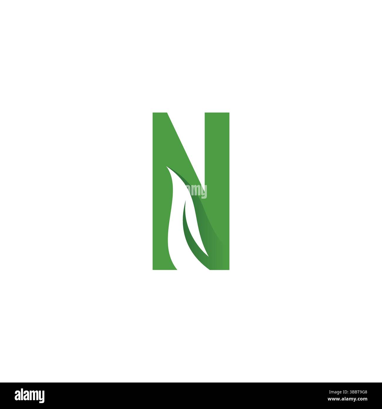 Blattsymbol Buchstabe N Vektor. Green Leaf Nature Logo Stock Vektor