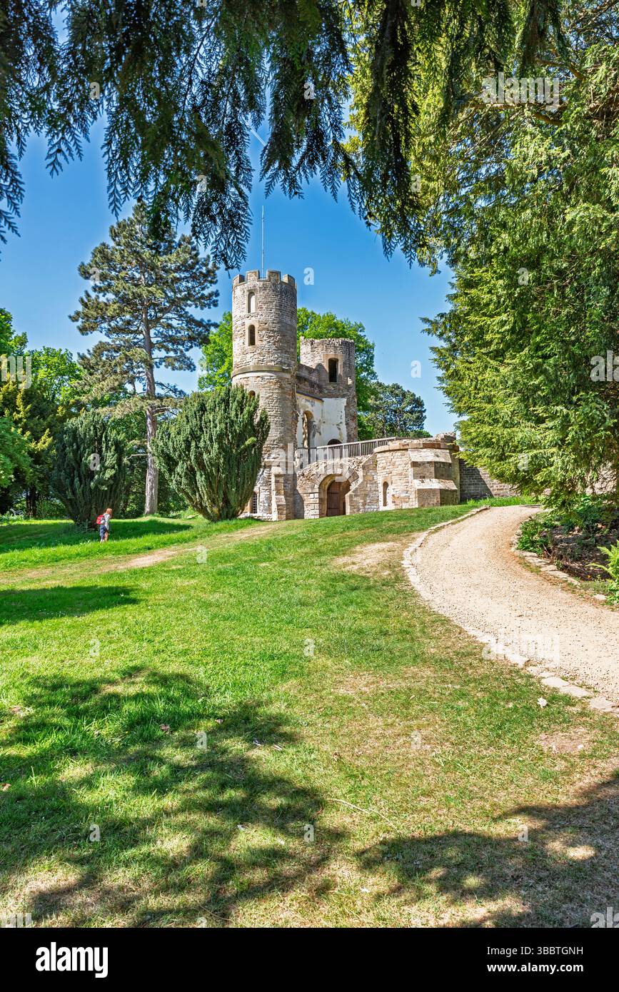 Historischer Turm Inmitten Grüner Pracht Stockfoto
