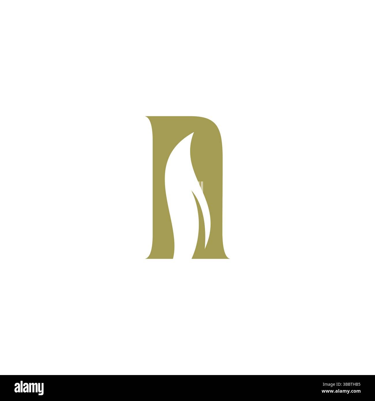 N Blattlogo – Natur-Design Stock Vektor