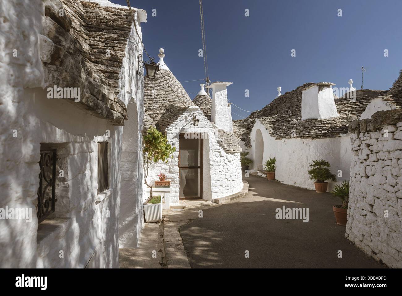 Gebäude Trullo in Alberobello, Italien, Europa Stockfoto