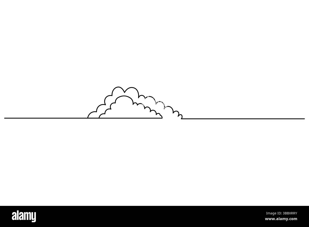 Durchgehende einzeilige Zeichnung von Wolken Vektorillustration der minimalistischen Zeichnung weißer Hintergrund Stock Vektor