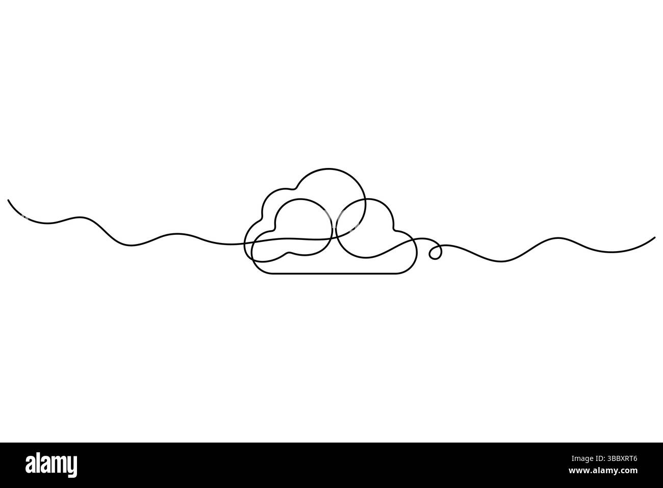 Durchgehende einzeilige Zeichnung von Wolken Vektorillustration der minimalistischen Zeichnung weißer Hintergrund Stock Vektor