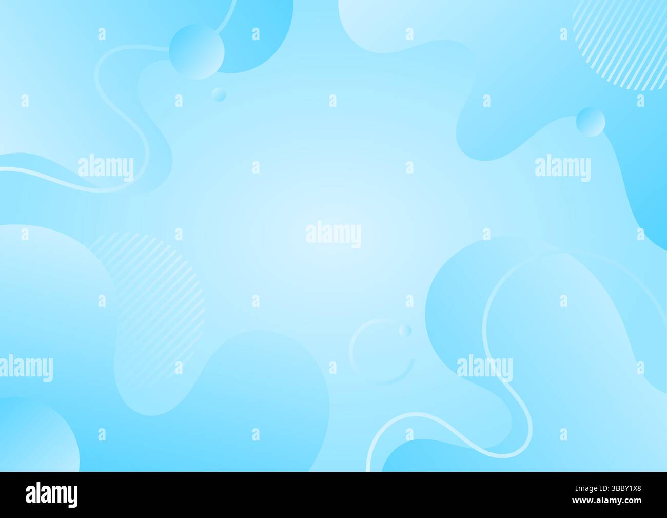 Abstrakter blauer Hintergrund mit Wellen und Blasen Stock Vektor