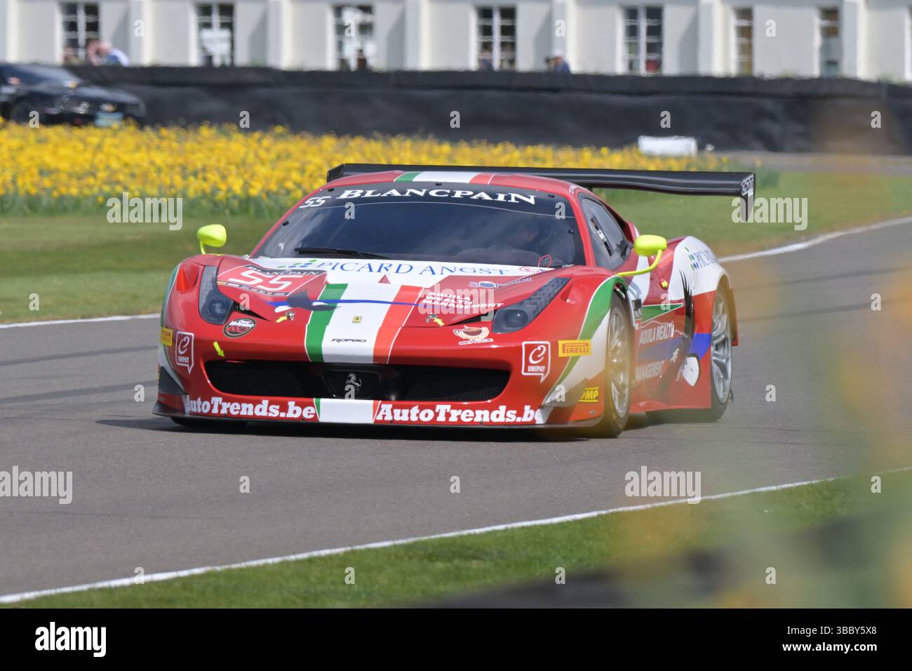 Richard Meins, Ferrari 458 Italia GT3, GT3 Demonstration und Shoot-out, feiert 20 Jahre GT-Rennen, Weltmeisterschaft GT3 Racing, Autos sind es Stockfoto