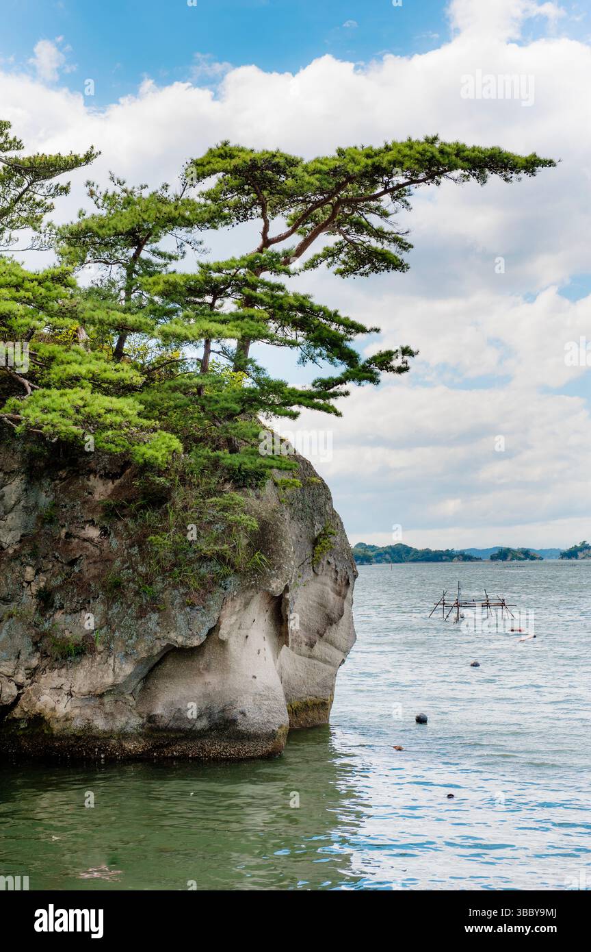 Rock and Bay in Japan Stockfoto