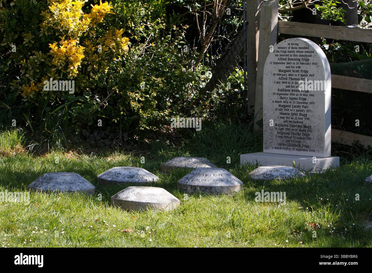 Ungewöhnliche Familiengrabmarker. Die Familie Fripp, West Lulworth Stockfoto