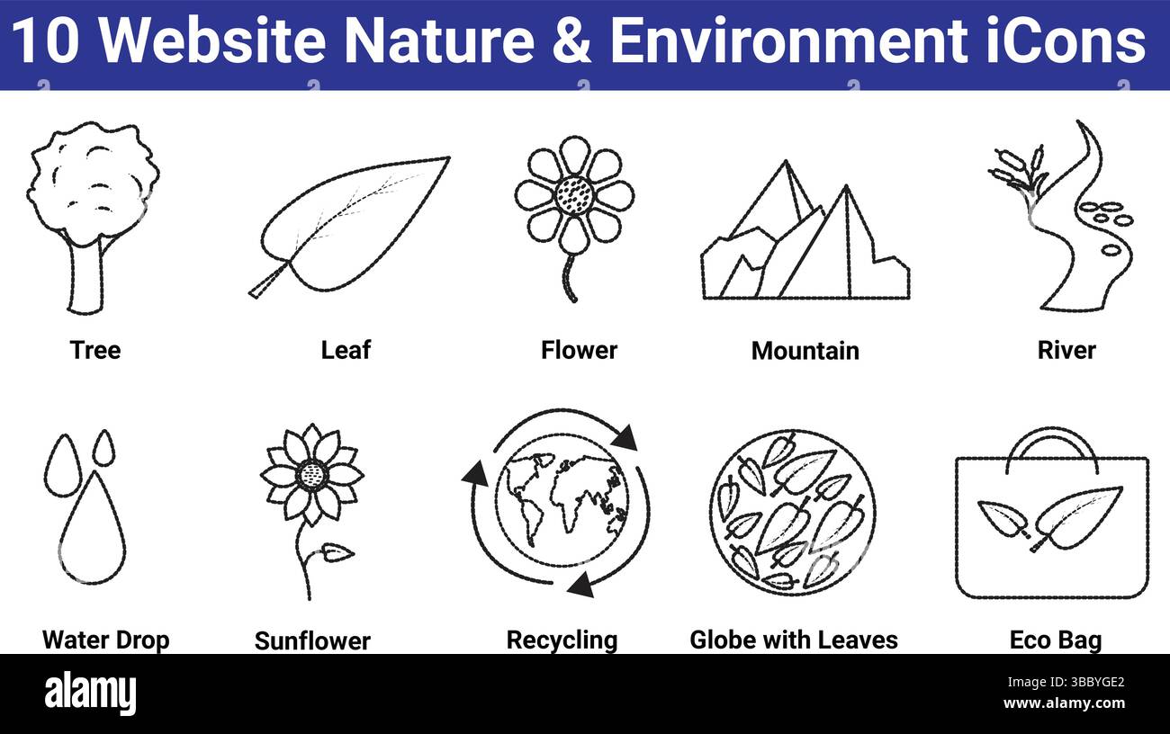 10 Symbole Für Natur Und Umwelt Auf Der Website Stock Vektor