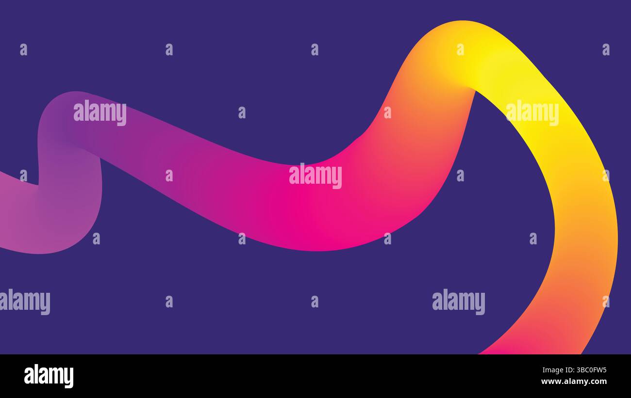 Fließender Neonstrich auf lila Hintergrund Stock Vektor