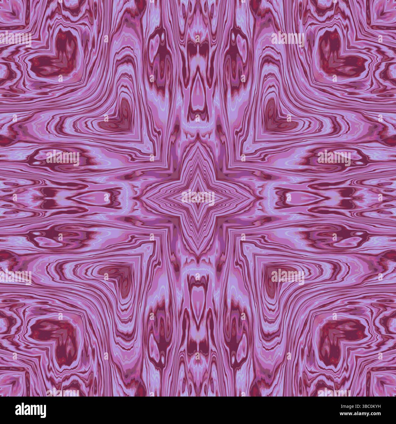 Abstrakte Textur in violetter und kastanienbrauner Form – symmetrisches Marmordesign für elegantes und künstlerisches Design Stockfoto