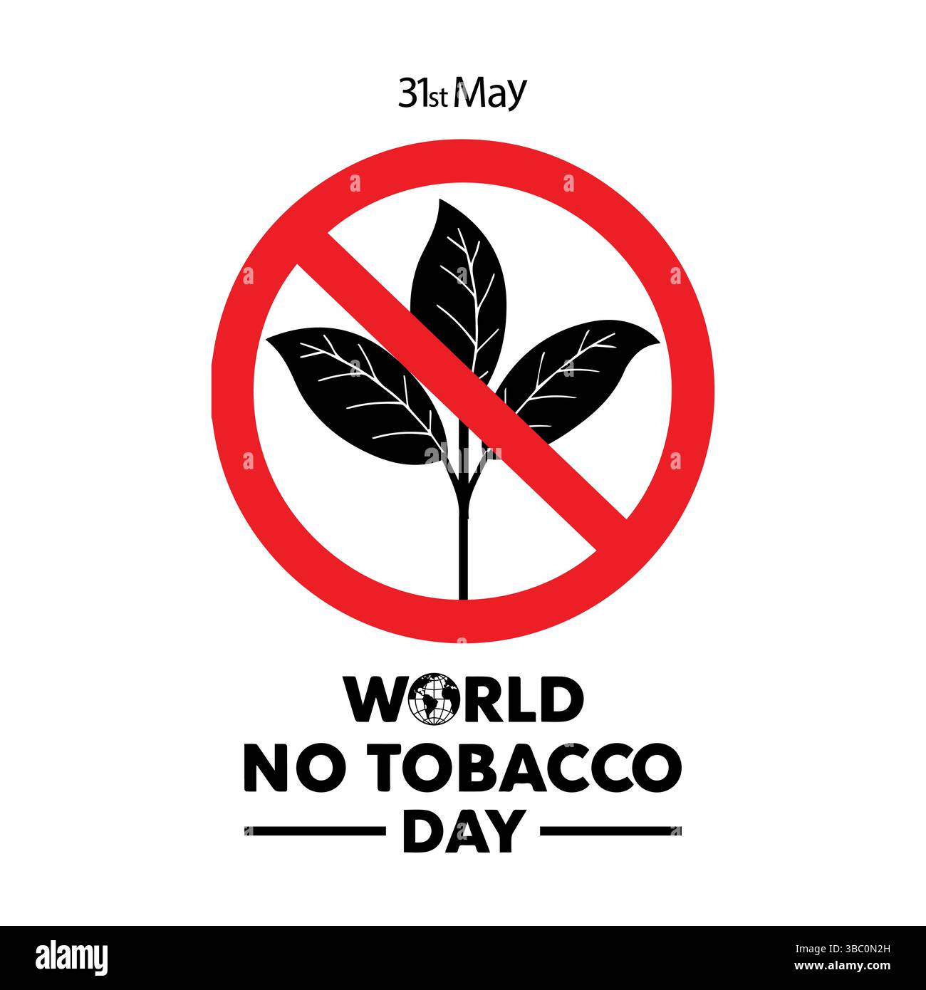 World No Tobacco Day Poster – Anti-Tobacco Blatt Symbol für Gesundheitsbewusstsein Stock Vektor World No Tobacco Day Poster – Anti-Tobacco Blatt Symbol für Gesundheitsbewusstsein Stock Vektor