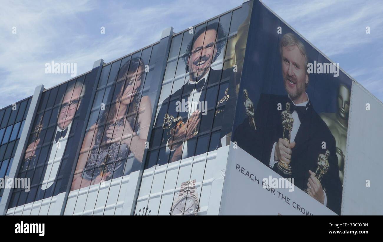 Los Angeles, Kalifornien, USA 16. Mai 2025 Regisseure Martin Scorsese, Kathryn Bigelow, Alejandro G. Inarritu und James Cameron Rolex Billboard am Sunset Blvd am 16. Mai 2025 in Los Angeles, Kalifornien, USA. Foto: Barry King/Alamy Stock Photo Stockfoto