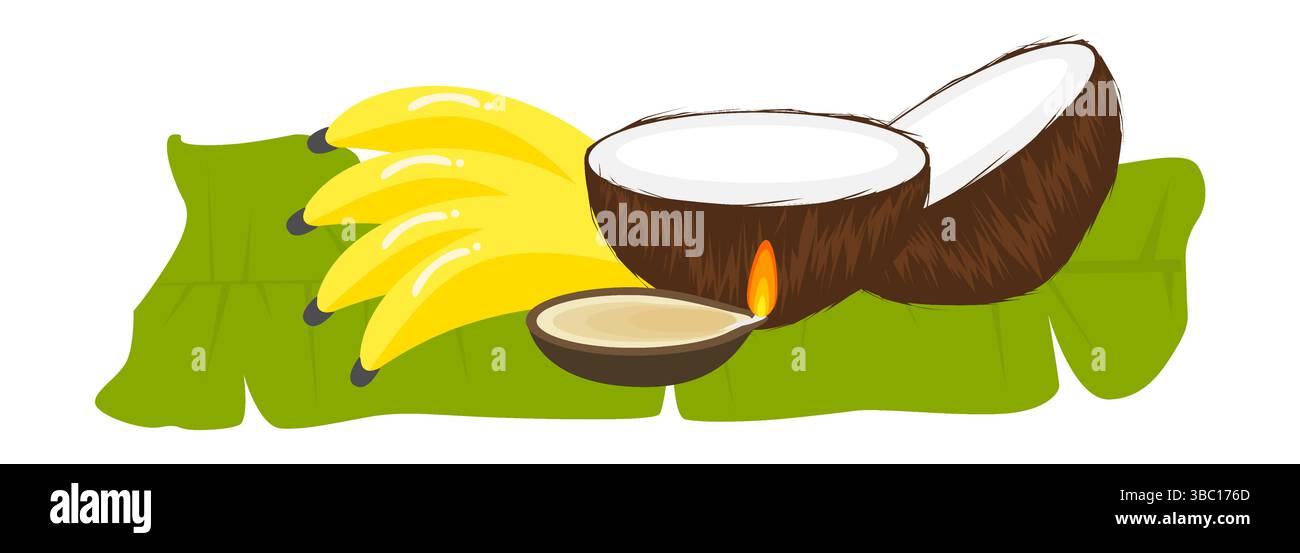 Vektor einfache Dekoration für Pongal, Diwali, Tempel, Hochzeit und indische Feste Stock Vektor