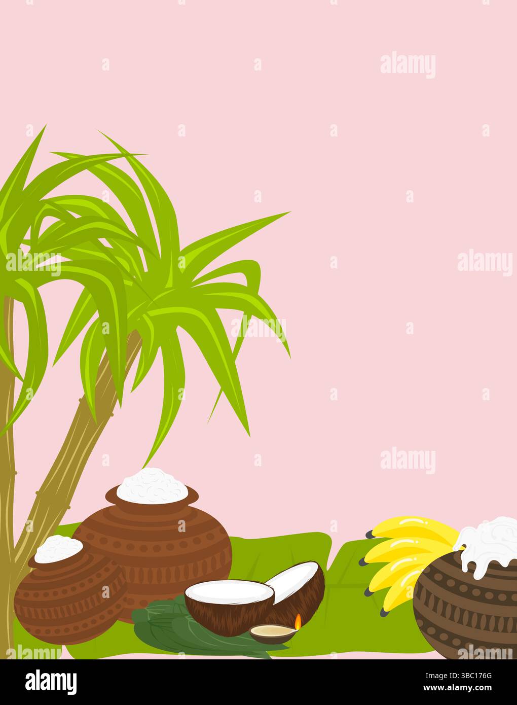 Vektor einfache Dekoration für Pongal, Diwali, Tempel, Hochzeit und indische Feste Stock Vektor