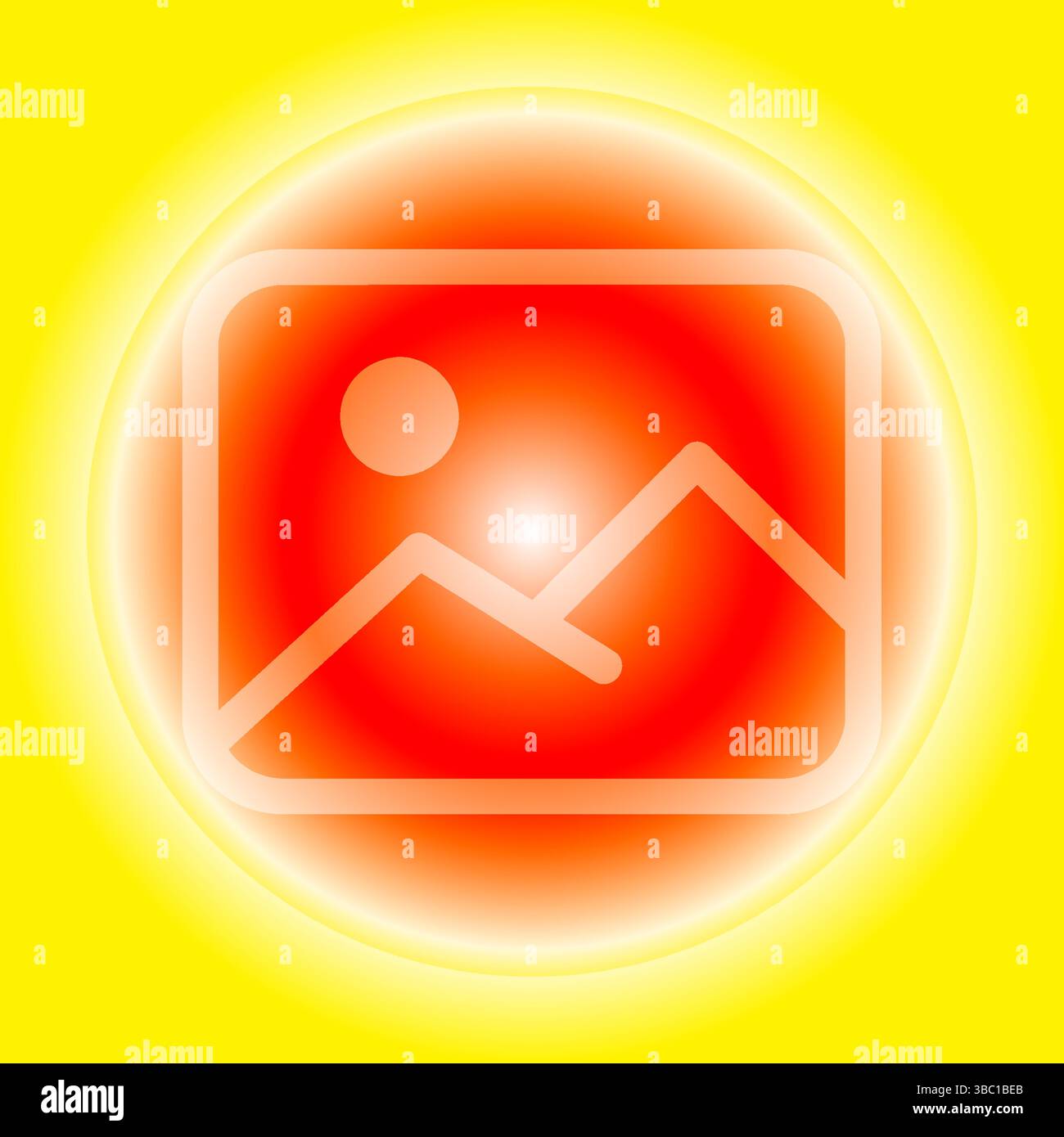 Hintergrund Für Rot Leuchtendes Bild – Fotosymbol Im Neonstil Stock Vektor