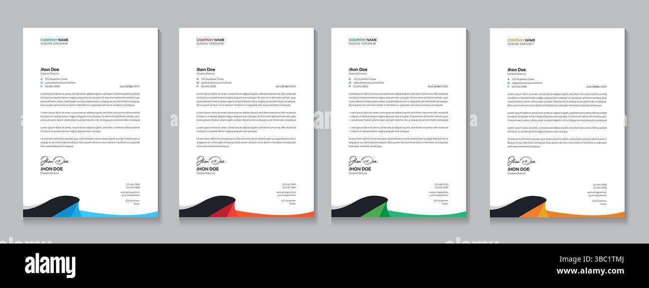 Kreatives Briefkopfdesign für Ihr Unternehmen Stock Vektor