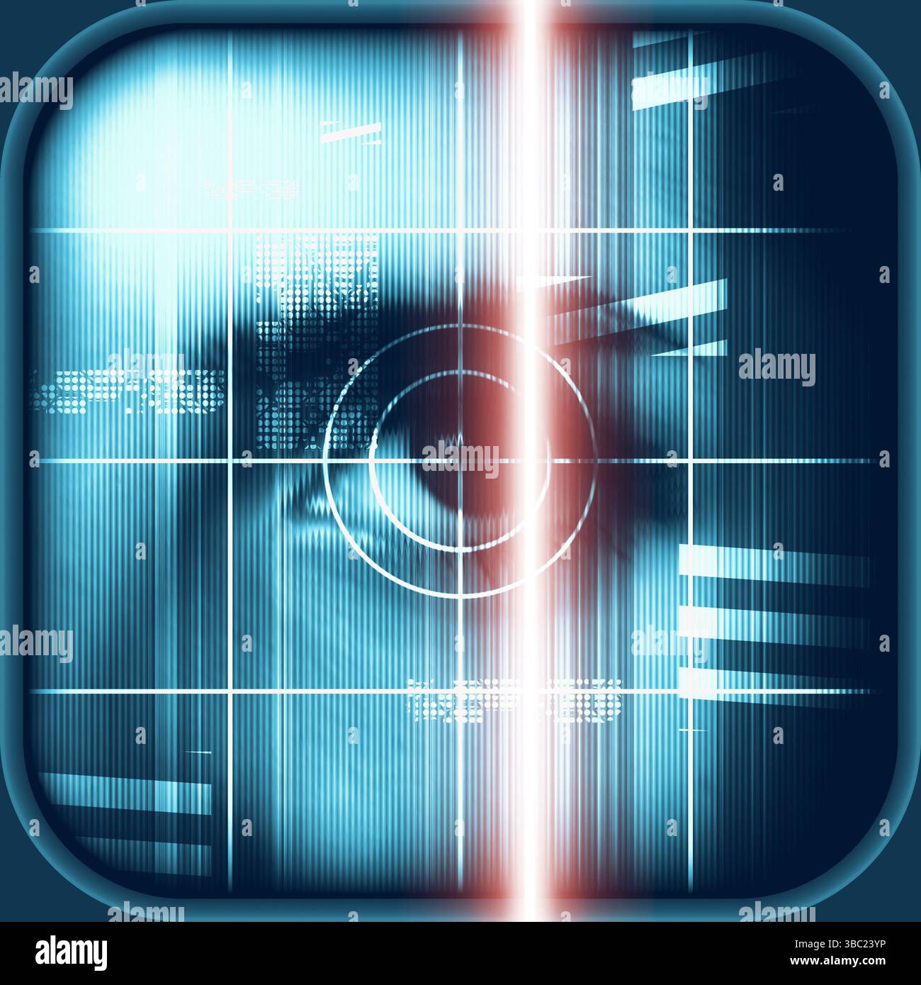 Konzept für Gesichtserkennungssoftware und Gesichtserkennungstechnologie Stockfoto