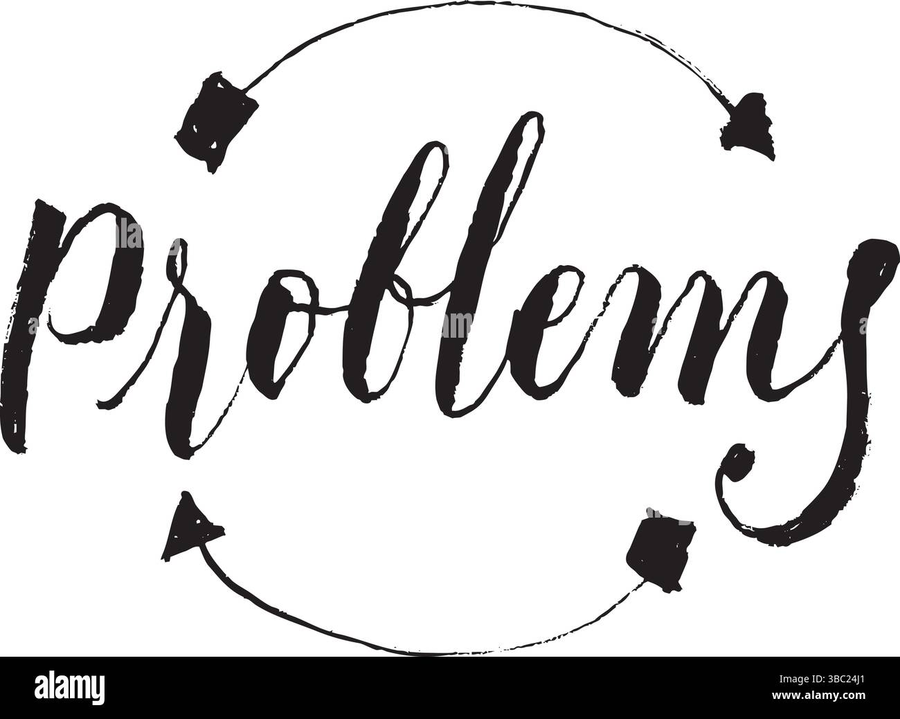 "Probleme" verstörte kursive Handschrift Stock Vektor