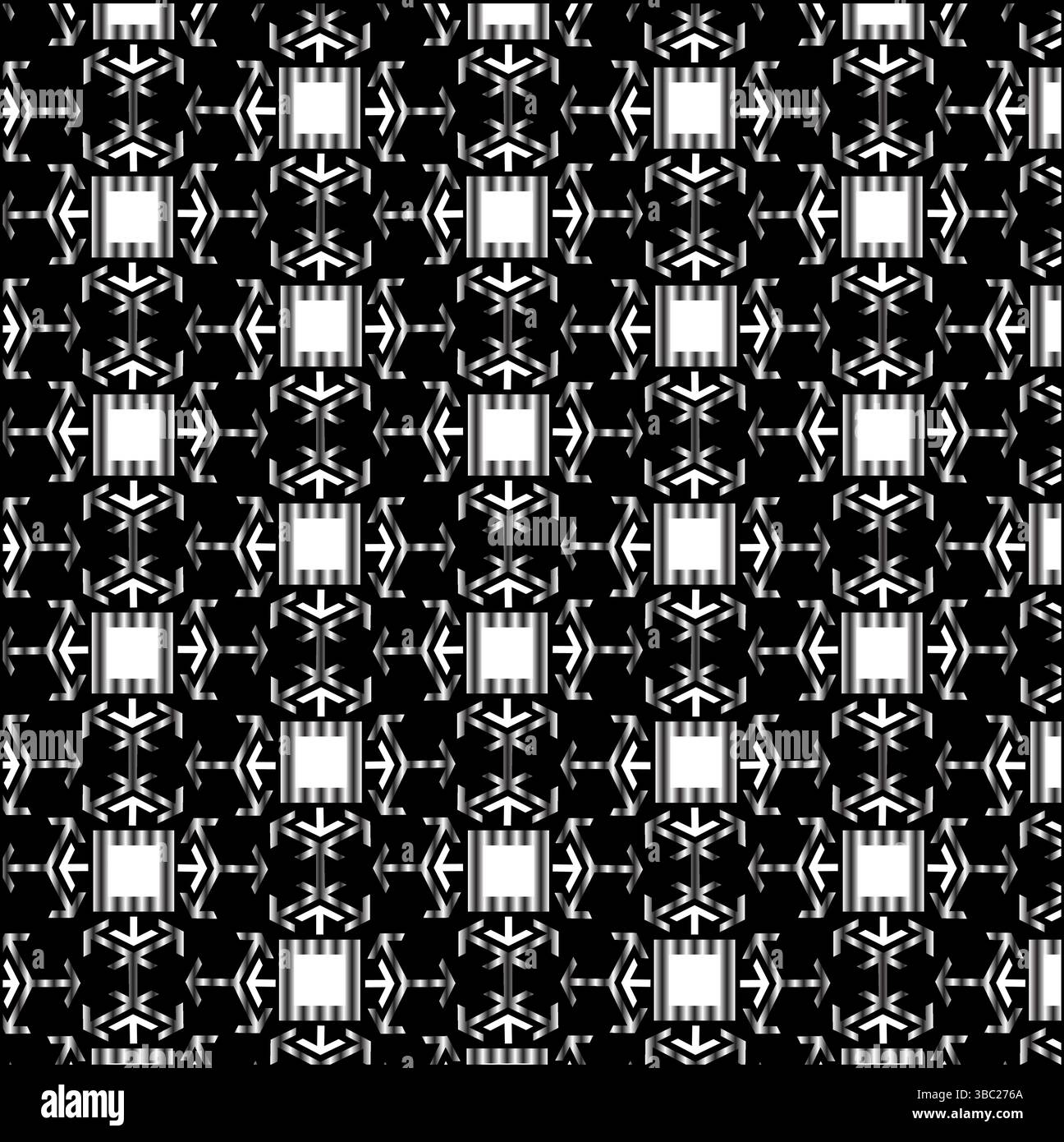 Abstrakte nahtlose Pfeile geometrisches Muster. Farbenfrohe quadratische Form geometrisches bearbeitbares Muster Design für Mode, Stoff, Textildruck und Tapeten. Stock Vektor