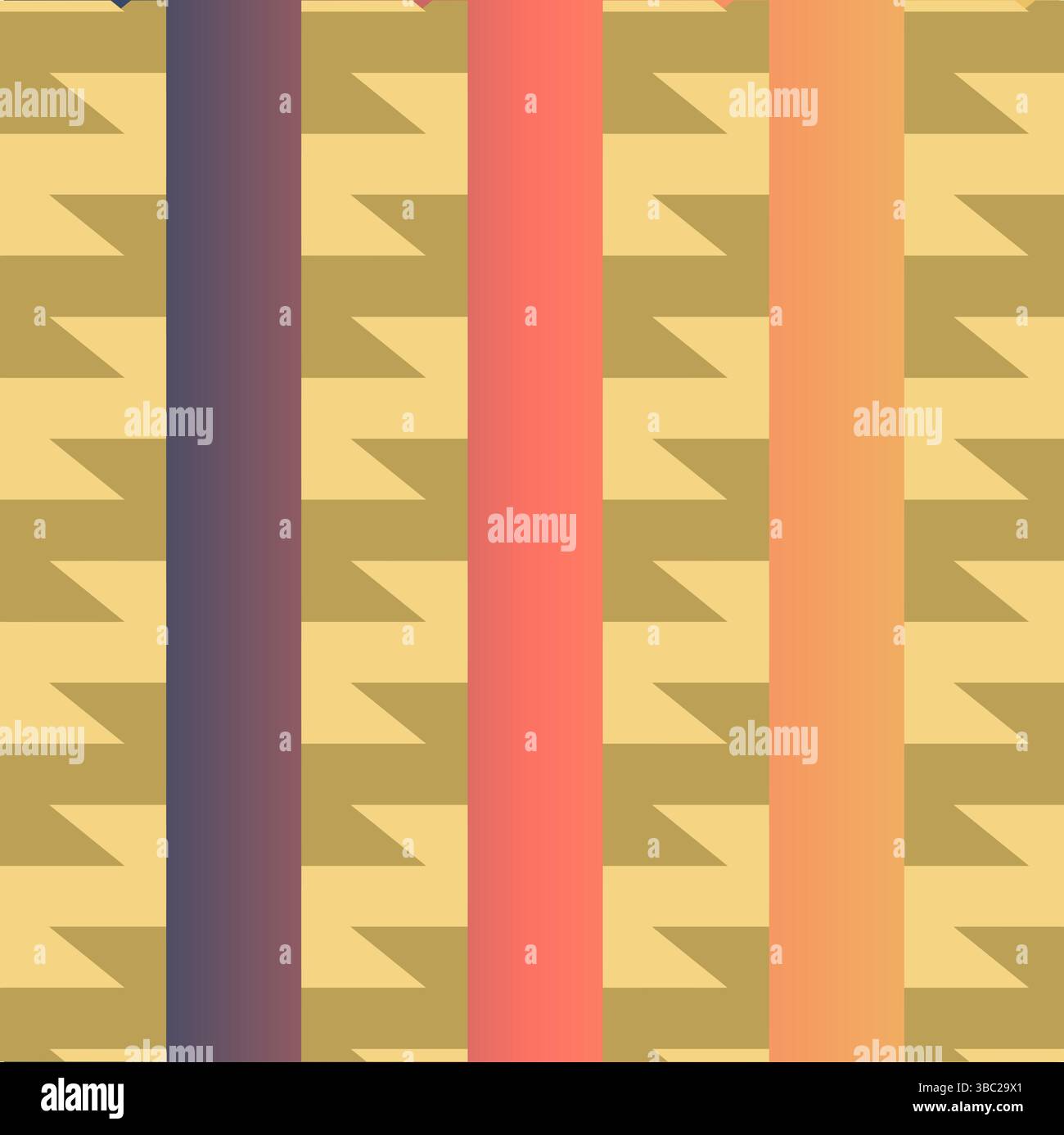 Abstraktes nahtloses geometrisches Muster. Bunte geometrische Mischformen von Dreiecken. Dreieckiger Mustervektor. Design für Mode, Stoff, Textilien. Stock Vektor