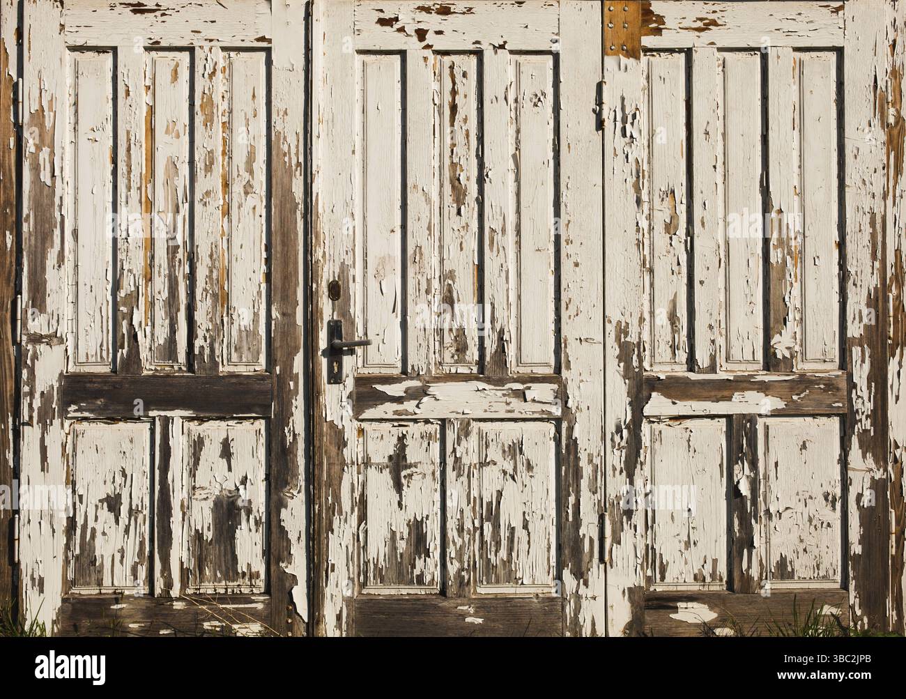 Alte Vintage Holztür mit weißer Farbe Stockfoto