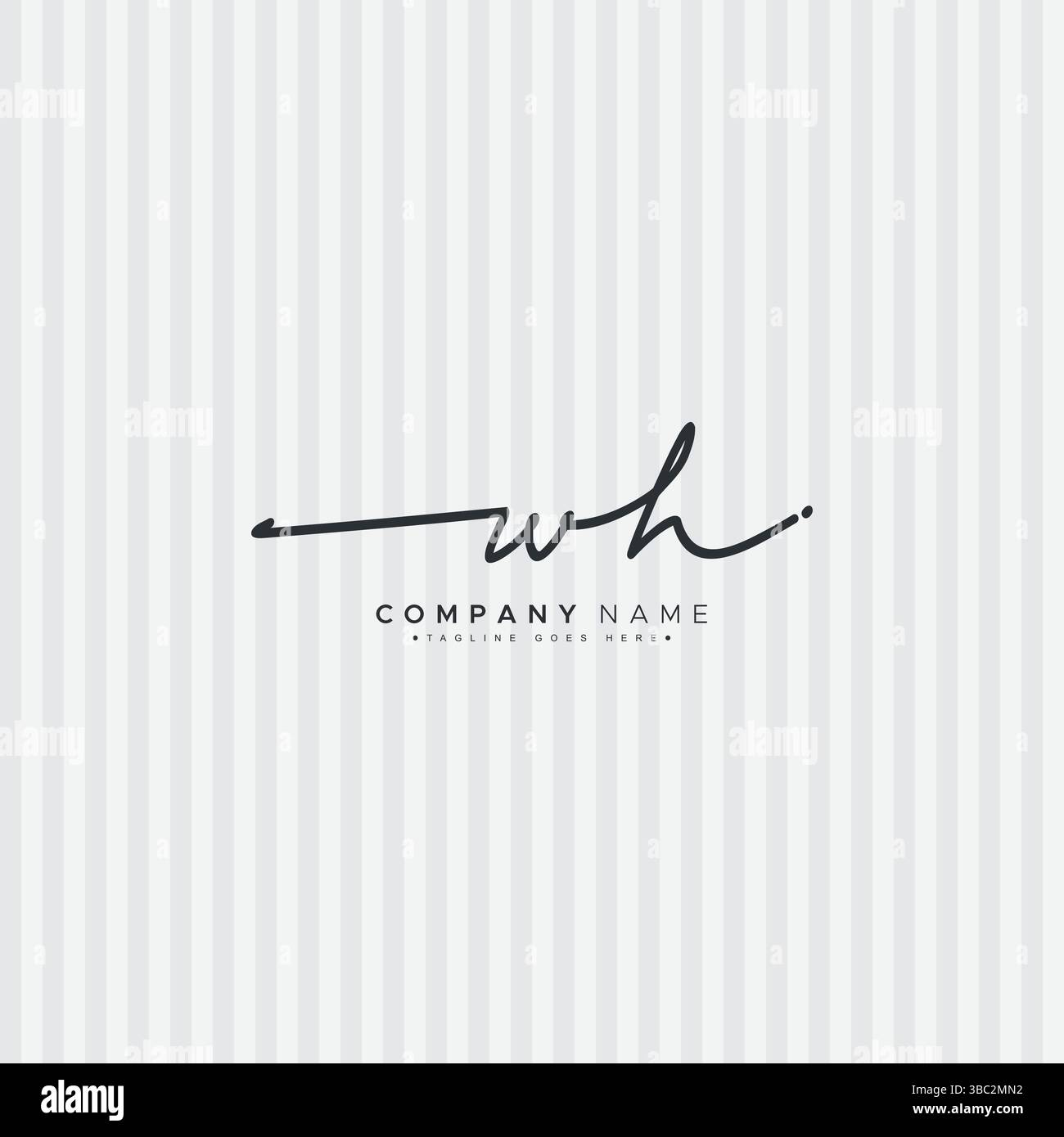 Simple Signature Logo für Alphabet WH – handschriftliche Signatur für Fotografie und Modegeschäft Stock Vektor