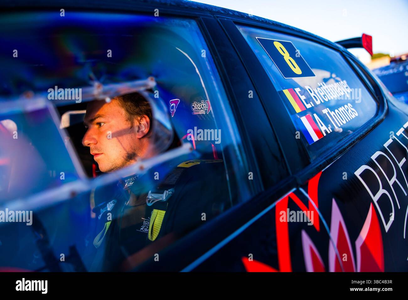 BREITTMAYER Emile, THOMAS Alexis, Citroen C3 Rally2, PH Sport von Minerva Oil, Porträt während der Rallye d’Antibes 2025 - Côte d’Azur, 3. Runde des Championnats de France des Rallyes 2025, 17. Bis 18. Mai 2025 in Antibes, Frankreich - Foto Bastien Roux / DPPI Stockfoto