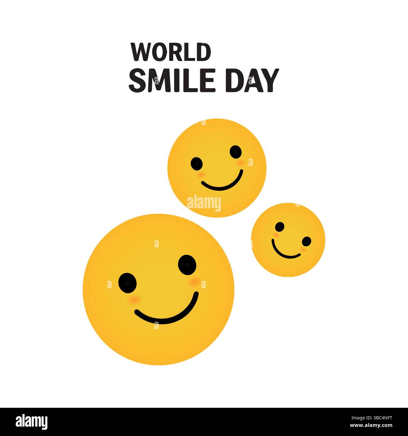 Poster zum Weltlächeltag – Happy Emoji Faces for Positivität and Freundlichkeit Stock Vektor