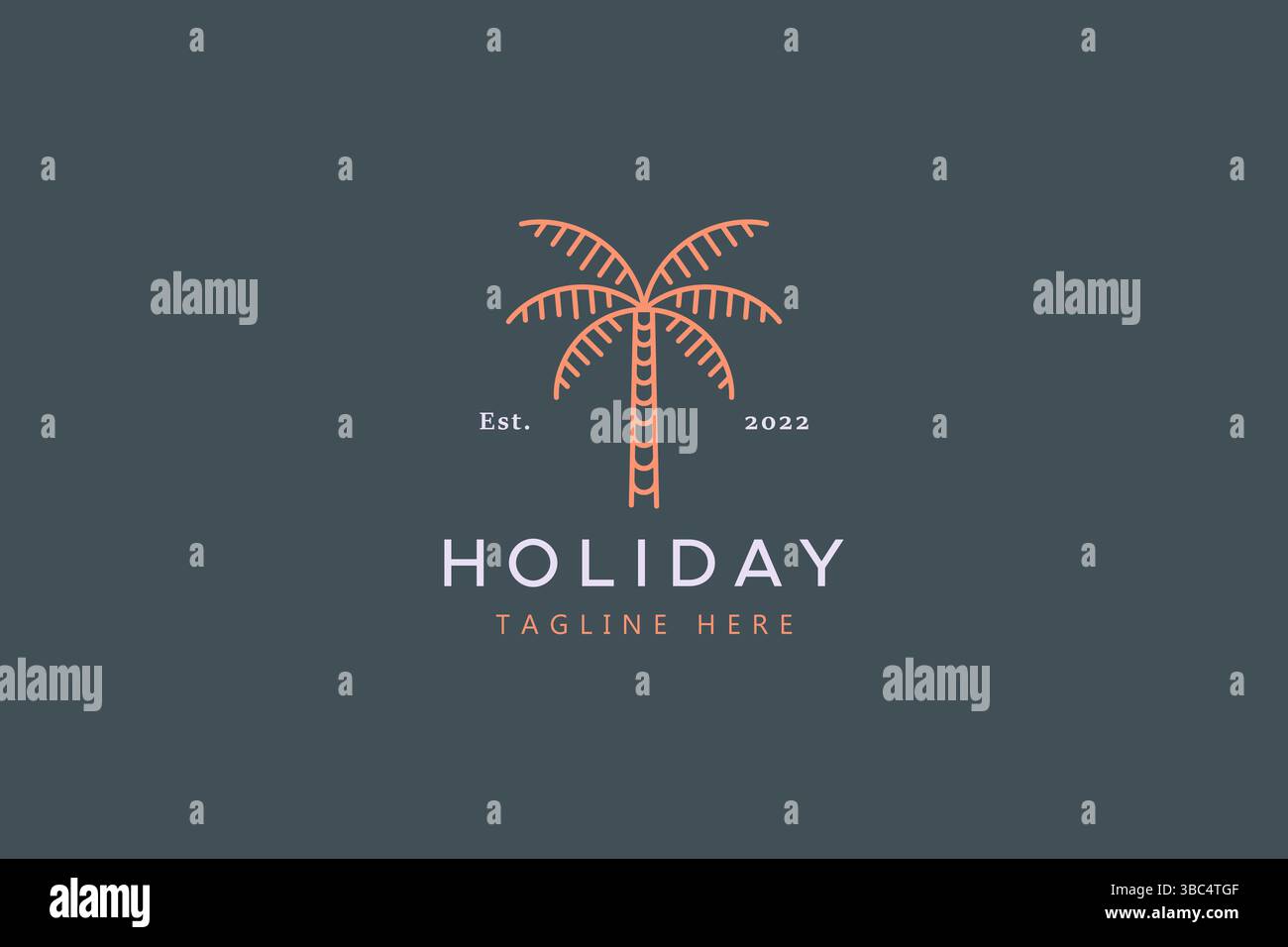 Holiday Palm Tree for Resort Sign Symbol Logo. Stock Vektor