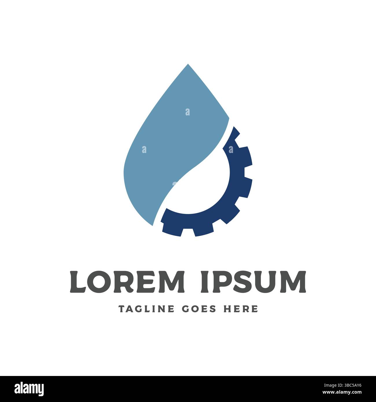 Einfache minimalistische Ausrüstung mit Wasser- oder Öltropfen für Industrial Logo Design Vector Stock Vektor