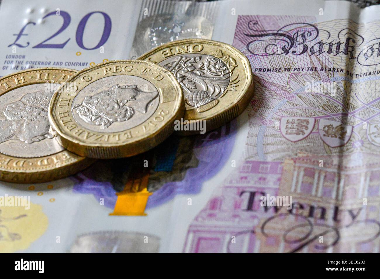 Englischer Sprache Geld Stockfoto