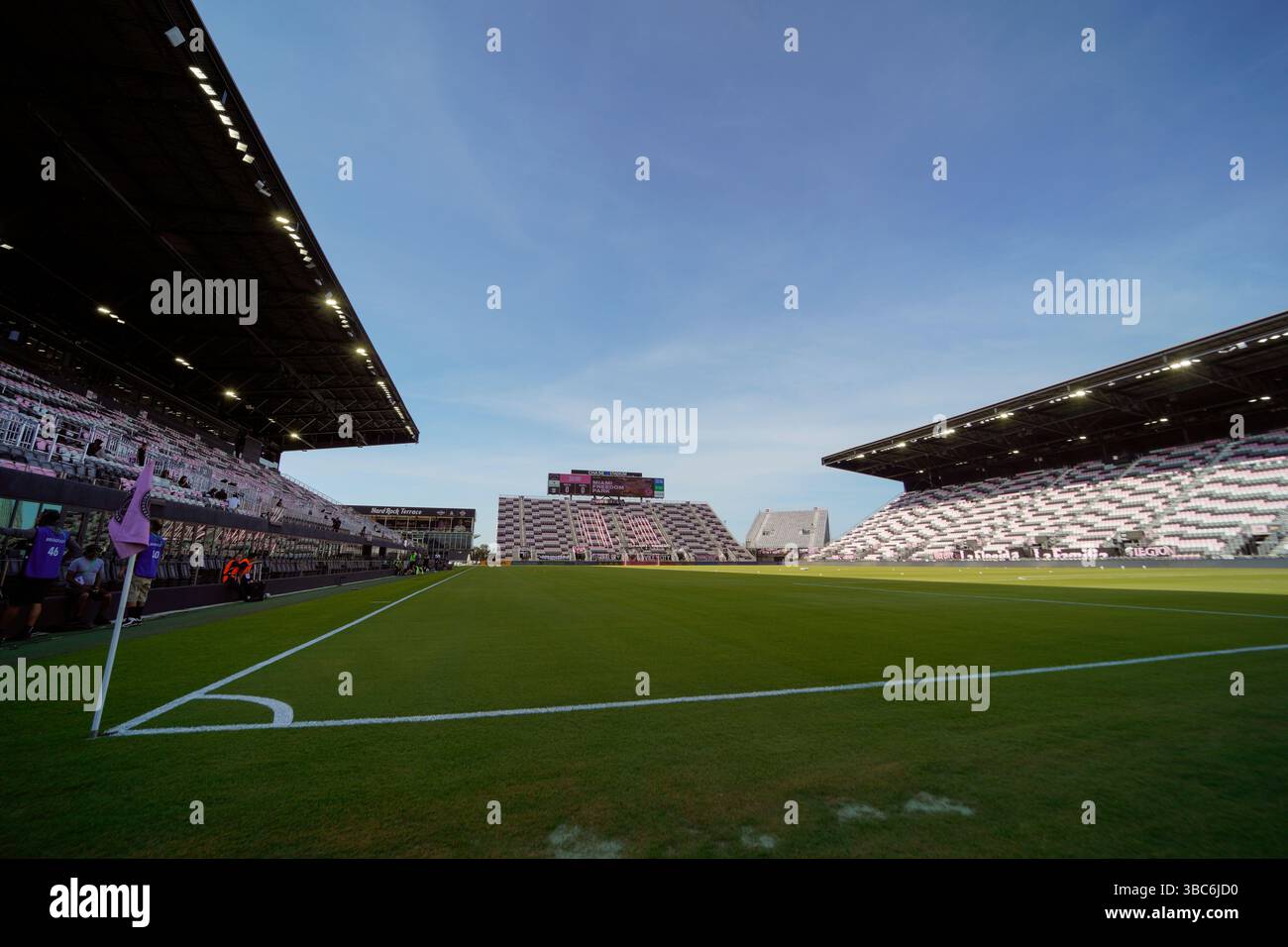 Fort Lauderdale, Florida, USA. Mai 2025. 18/05/2025 Spielfeld der lokalen Mannschaft vor dem Spiel Inter Miami CF gegen Orlando City SC - MLS reguläre Saison im Chase Stadium, Fort Lauderdale (Foto: Jose Luis Suerte/Alamy Live News) Credit: Jose Luis Suerte/Alamy Live News Stockfoto