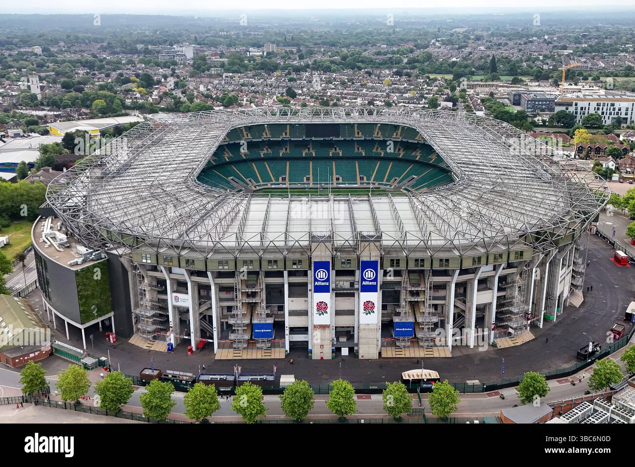 Ein Ariel-Blick auf das Allianz-Stadion, Twickenham Stockfoto