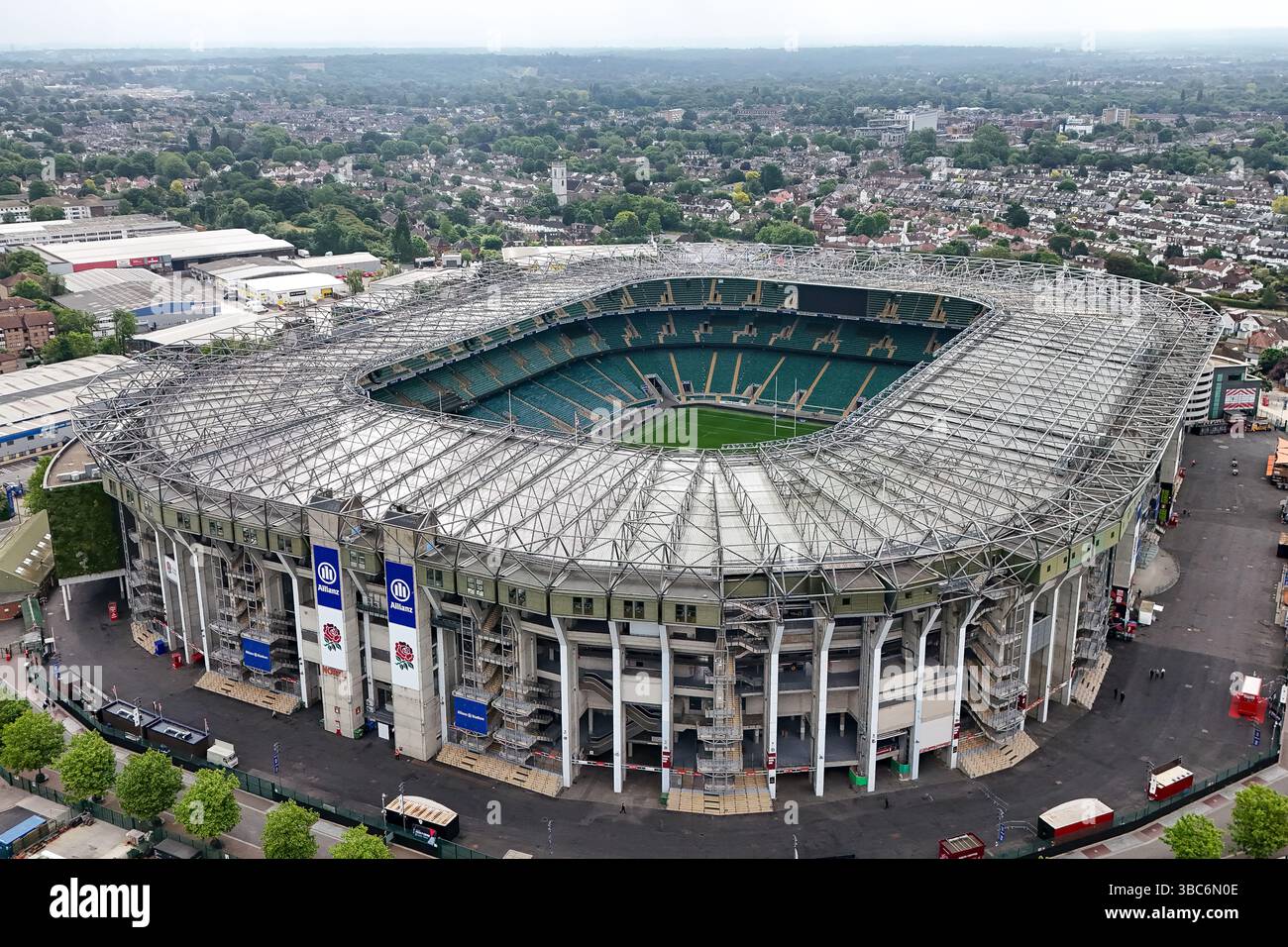 Ein Ariel-Blick auf das Allianz-Stadion, Twickenham Stockfoto