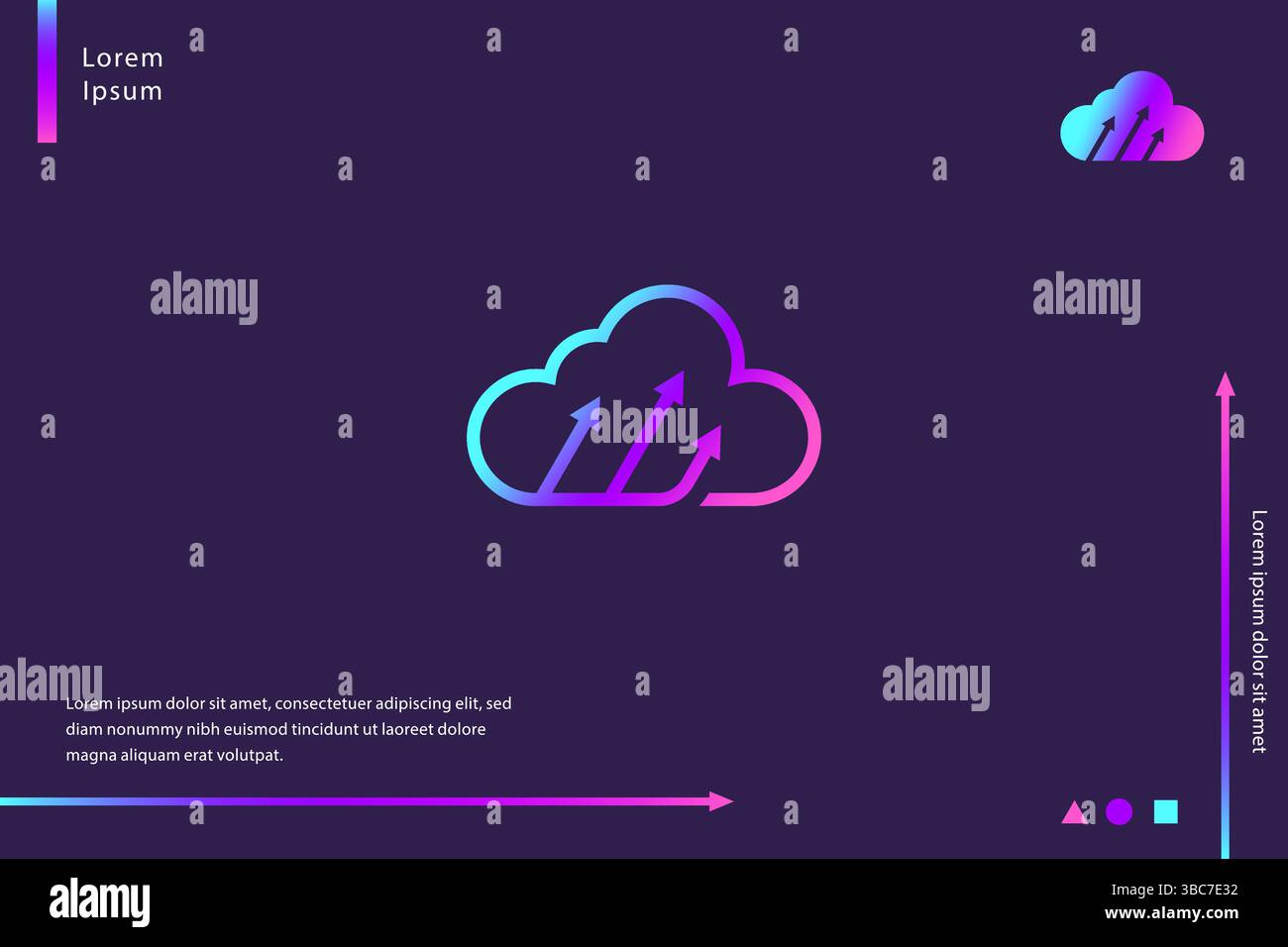 Cloud Technology Digital Data App Logo Hochladen Stock Vektor