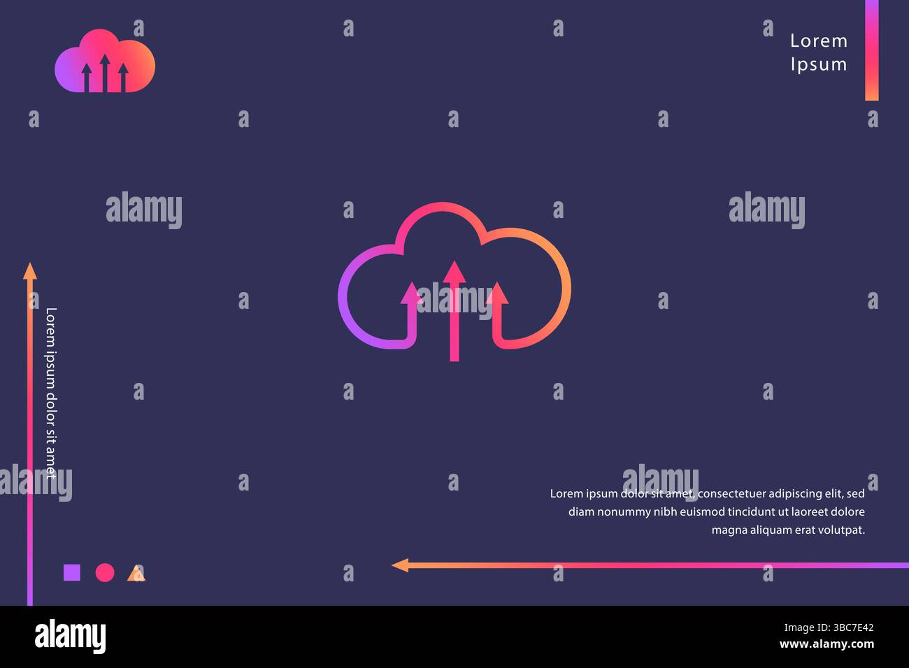Cloud Storage Transfer Network-Logo Hochladen Stock Vektor