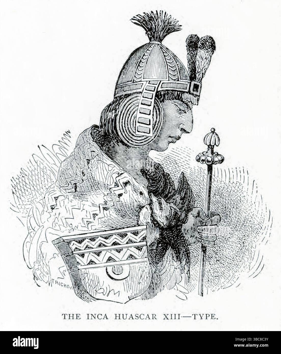 DER INKA HUASCAR XIII aus Kapitel CLXXIX - Kariben und Quichuas. Aus DEM BUCH XXVIII Zentral- und Südamerika in Band 8 von Ridpath's Universal History : ein Bericht über den Ursprung, den primitiven Zustand und die ethnische Entwicklung der großen Rassen der Menschheit und über die wichtigsten Ereignisse in der Evolution und dem Fortschritt des zivilisierten Lebens unter Menschen und Nationen, aus neueren und authentischen Quellen mit einer vorläufigen Untersuchung über die Zeit, den Ort und die Art des Beginns von Ridpath, John Clark, 1840-1900, veröffentlicht 1897 Stockfoto