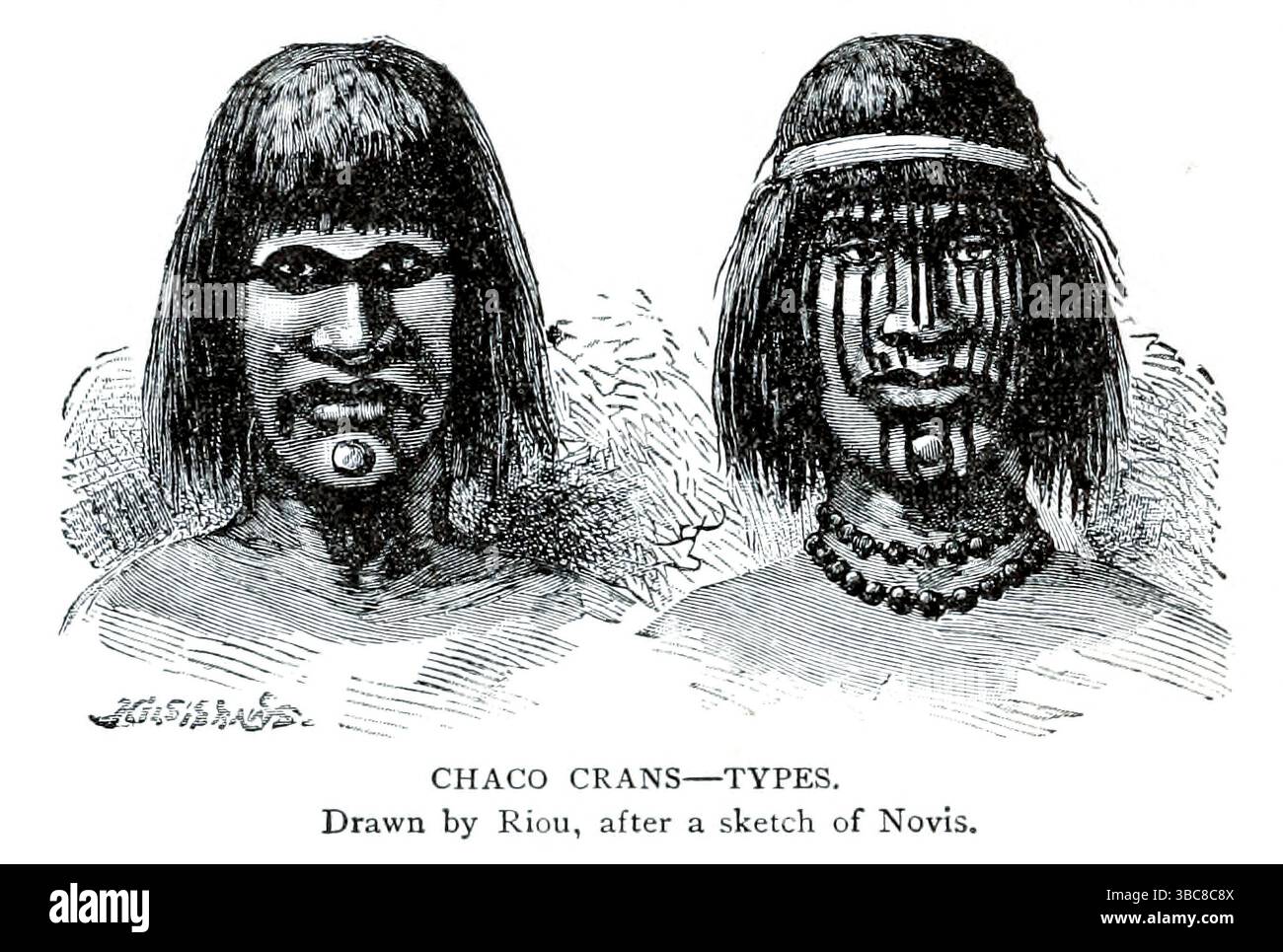 CHACO CRANS Porträts von Riou aus dem BUCH XXVIII Zentral- und Südamerika Band 8 von Ridpath's Universal History : ein Bericht über die Entstehung, den primitiven Zustand und die ethnische Entwicklung der großen Rassen der Menschheit und über die wichtigsten Ereignisse in der Entwicklung und dem Fortschritt des zivilisierten Lebens unter Menschen und Nationen, aus neueren und authentischen Quellen mit einer vorläufigen Untersuchung über die Zeit, den Ort und die Art des BEGINNS von Ridpath, John Clark, 1840-1900, veröffentlicht 1897 Stockfoto