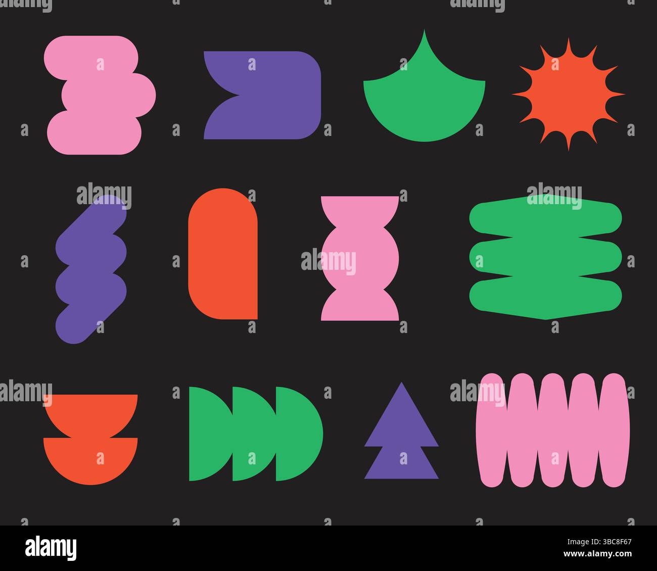 Trendige Kollektion mit coolen geometrischen Formen Stock Vektor