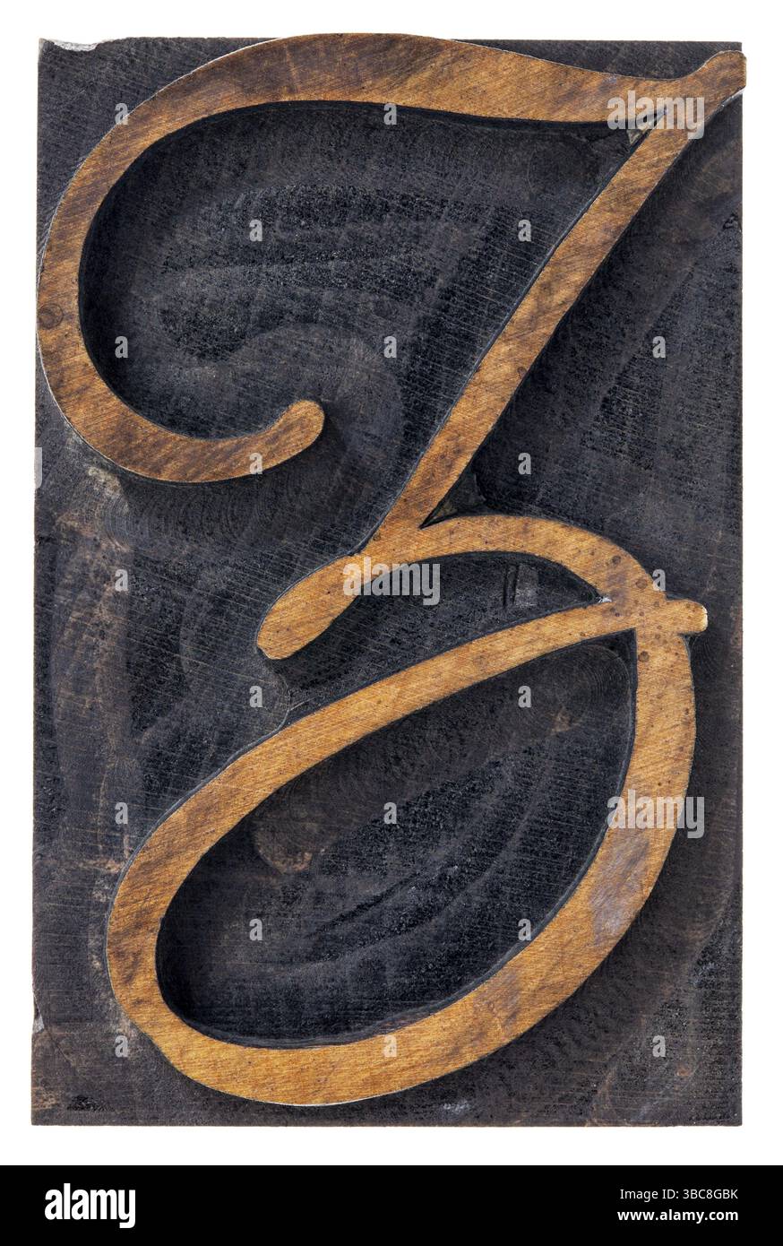 Zierbuchstabe Z - Schriftart - isolierter Buchdruck aus Holz Stockfoto