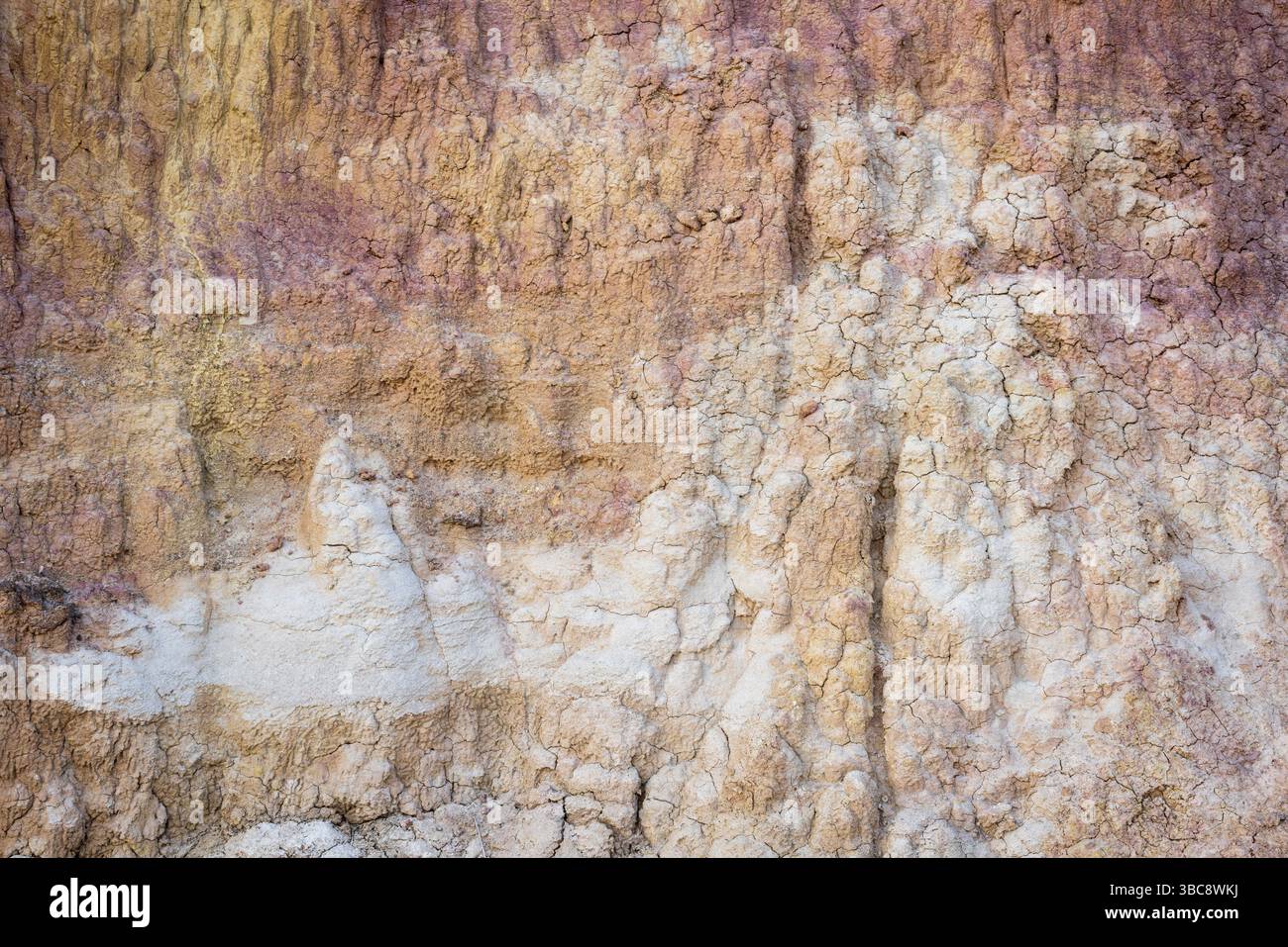 Farbenfrohe Formen der Tonerosion im Paint Mine Interpretive Park A t Calhan Bear Colorado Springs, Colorado Stockfoto