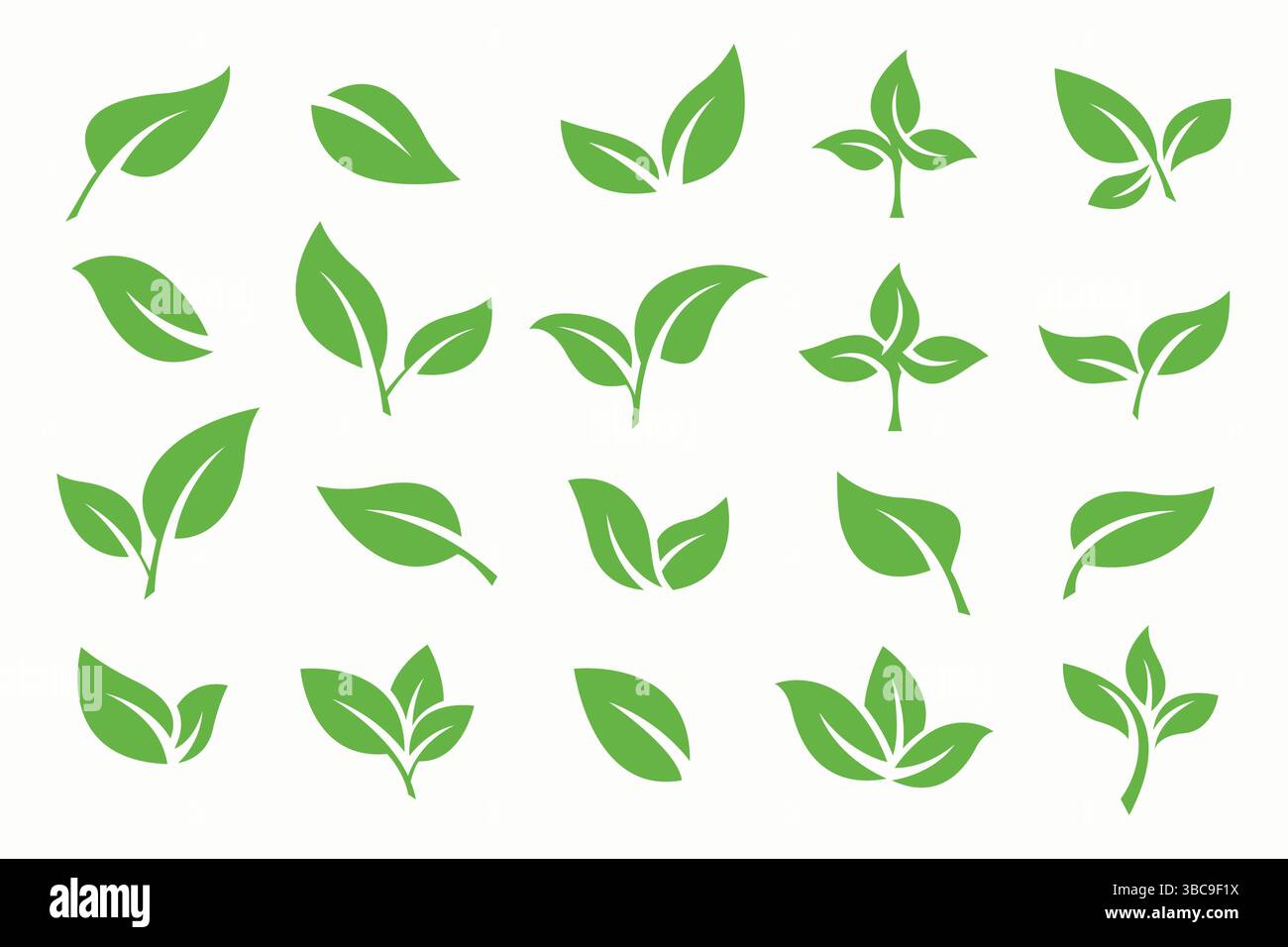 Vorlage Für Vektorsatz Für Label-Logo Der Blattsymbolsammlung Stock Vektor