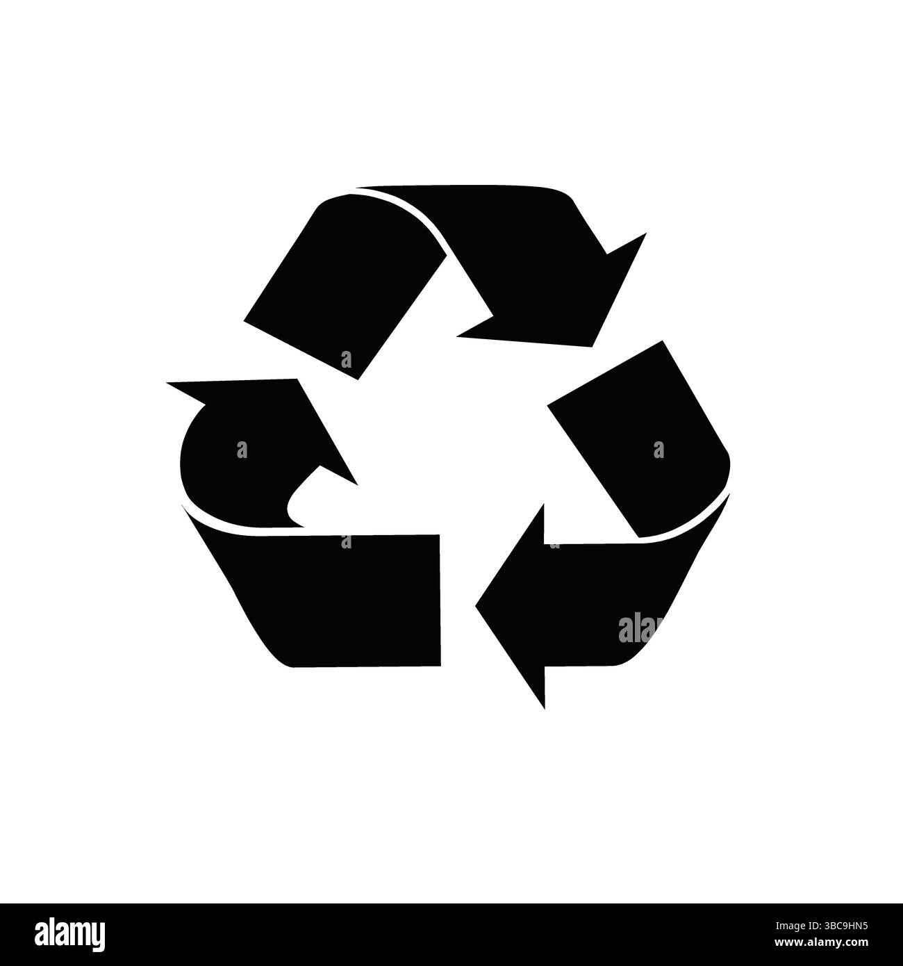 Symbol für schwarzes Recycling auf weißem Hintergrund Stock Vektor