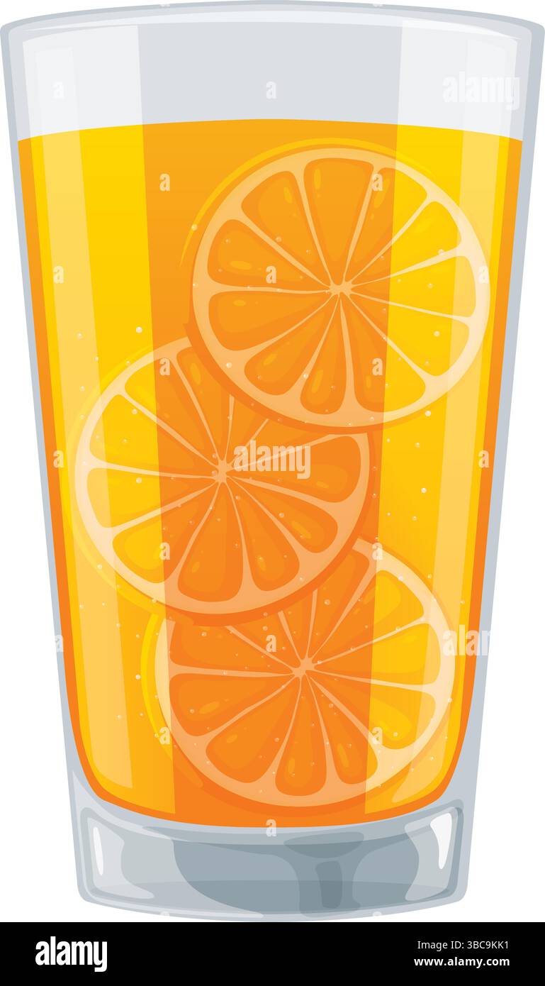 Symbol für Orangensaftglas mit Scheiben Stock Vektor
