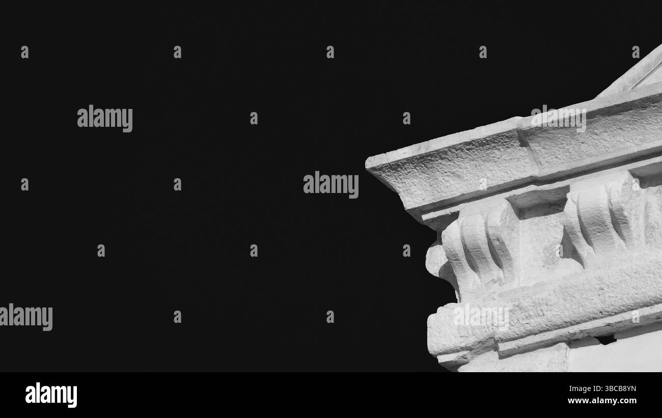Klassische Architektur (Schwarzweiß mit Kopierraum) Stockfoto