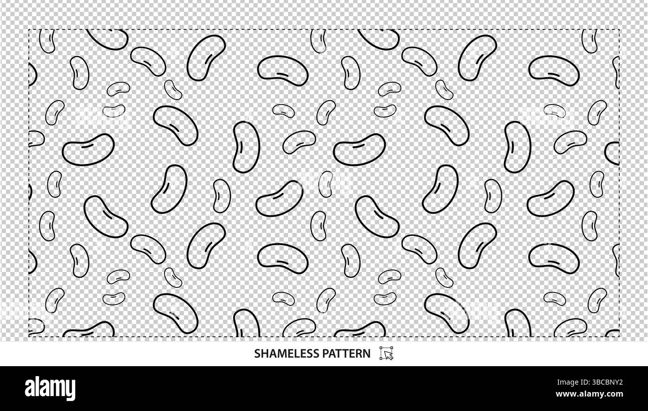 Outline Jelly Bean nahtloses Muster digitales Papierdesign für Farbhandwerk und süßes Dekor Stock Vektor