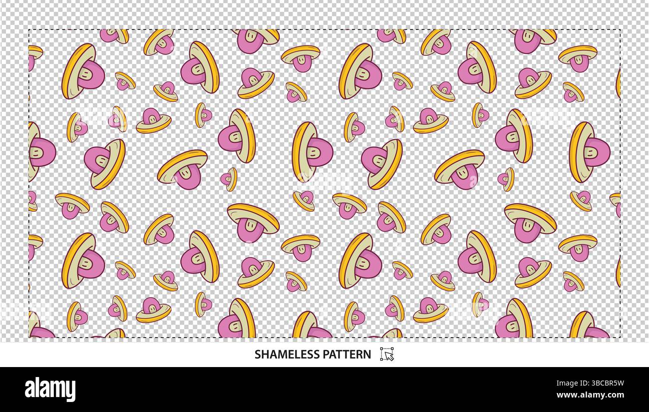 Cartoon Alien Raumschiff Seamless Pattern für Sci-Fi Designs Stock Vektor