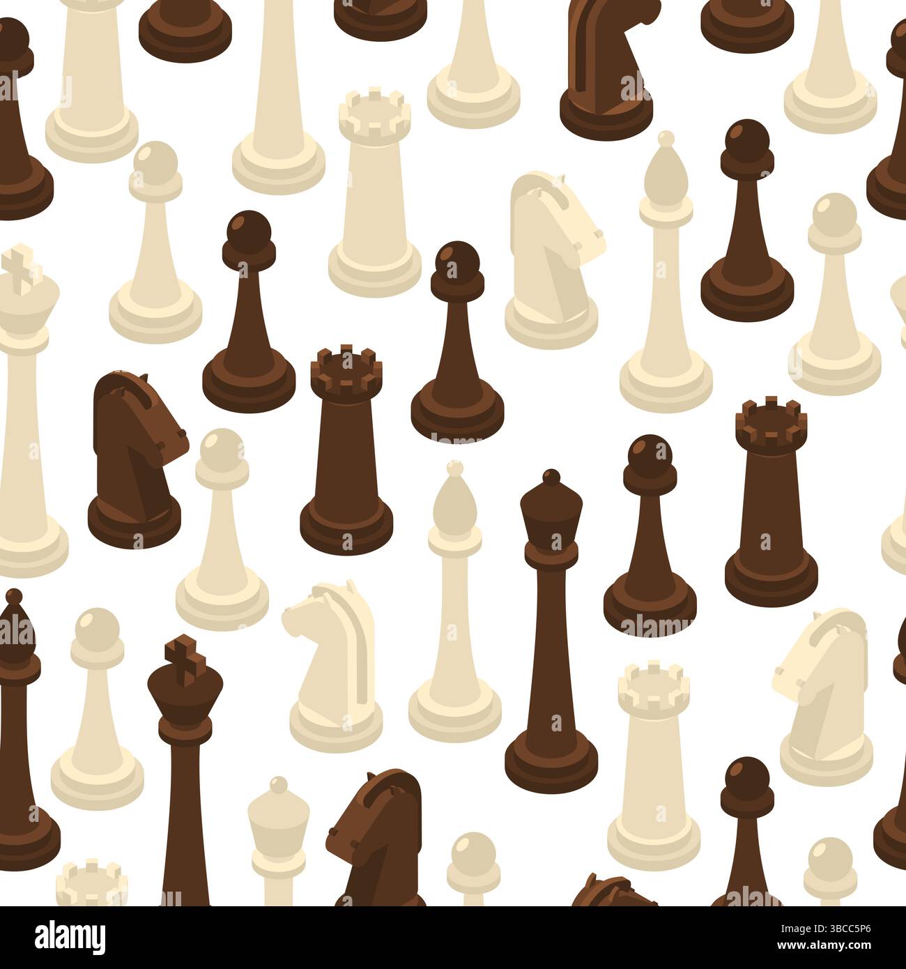 Nahtloses Schachmuster. Schachfiguren setzen Hintergrund Stock Vektor