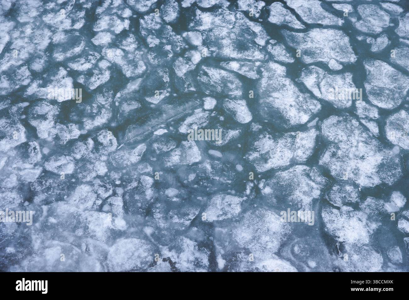 Kristalline Textur des Wintereises Stockfoto